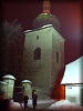 Bell-tower on a winter night